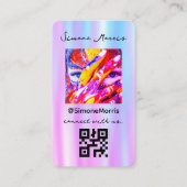 Holografisch ontwerpFoto sociale media QR-code Visitekaartje (Voorkant)
