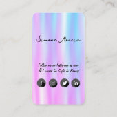 Holografisch ontwerpFoto sociale media QR-code Visitekaartje (Achterkant)