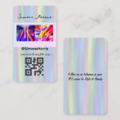 Holografisch ontwerpFoto sociale media QR-code Visitekaartje (Voorkant / Achterkant)