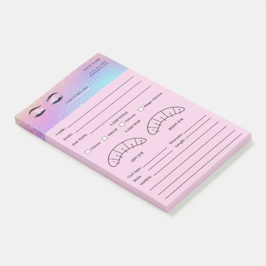 Holografisch Oogwimper Cliënt Registratieformulie Post-it® Notes (Schuin)