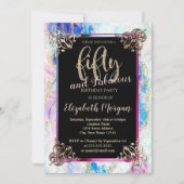 Holografisch opal, Border 50th Birthday Kaart (Voorkant)