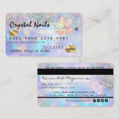 Holografisch opal Crystal Nail Tech-creditcard Visitekaartje (Voorkant / Achterkant)