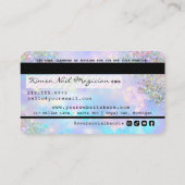 Holografisch opal Crystal Nail Tech-creditcard Visitekaartje (Achterkant)