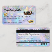 Holografisch opal Crystal Nail Tech-creditcard Visitekaartje (Voorkant / Achterkant)