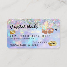 Holografisch opal Crystal Nail Tech-creditcard