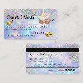 Holografisch opal Crystal Nail Tech-creditcard Visitekaartje (Voorkant / Achterkant)