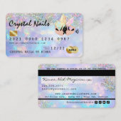 Holografisch opal Crystal Nail Tech-creditcard Visitekaartje (Voorkant / Achterkant)