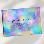 Holografisch opal Iridescent Bewegende Aankondigin Aankondigingskaart