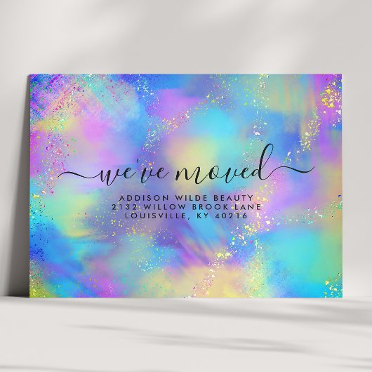 Holografisch opal Iridescent Bewegende Aankondigin Aankondigingskaart