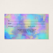 Holografisch opal Iridescent Business Gift Kaart (Achterkant)