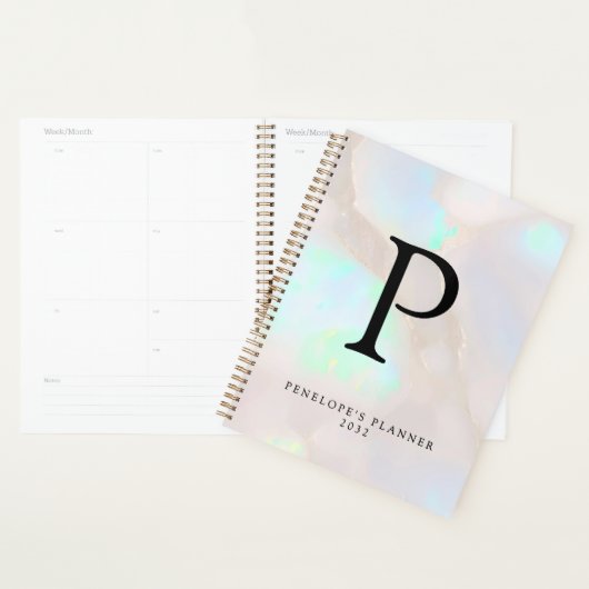Holografisch Opal Iridiserend Monogram Chic Planner (Display)