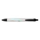 Holografisch Opal Iridiserend Monogram Chic Zwarte Inkt Pen (Achterkant)