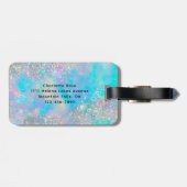 Holografisch opal steen Glitter Bagagelabel (Achterkant horizontaal)