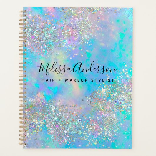 Holografisch opal steen Glitter Planner (Voorkant)