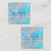 Holografisch opal steen Glitter Vierkante Visitekaartje (Voorkant / Achterkant)