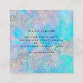 Holografisch opal steen Glitter Vierkante Visitekaartje (Achterkant)