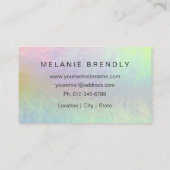 Holografisch Opal Stone Minimalistisch Visitekaart Visitekaartje (Achterkant)