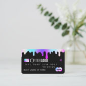 Holografisch Paars en roze Logo Visitekaartje (Staand voorkant)