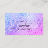 Holografisch Paars glanzend glitter Makeup artiest Visitekaartje (Achterkant)