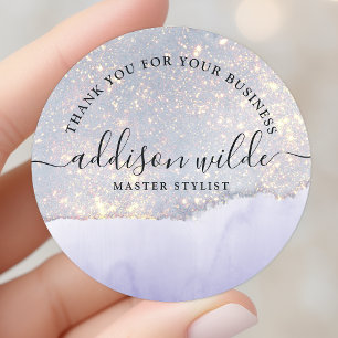 Holografisch Paars Glitter Luxe Glam Bedankt Ronde Sticker