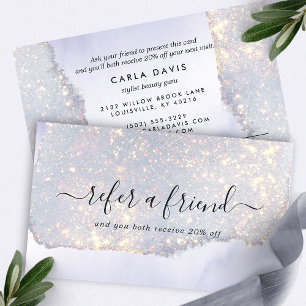 Holografisch Paars Glitter Luxe Glam Iridescent Aanbevelingskaartje
