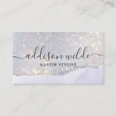 Holografisch Paars glitter Luxe glam Iridescent QR Visitekaartje (Voorkant)