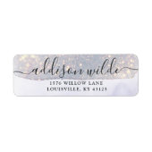 Holografisch Paars Glitter Luxe Retouradres Etiket (Voorkant)