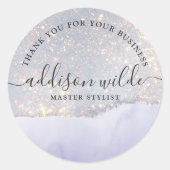 Holografisch Paars Glitter Luxury Glam Dank u Ronde Sticker (Voorkant)