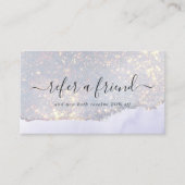 Holografisch Paars Glitter Luxury Glam Iridescent Aanbevelingskaartje (Voorkant)