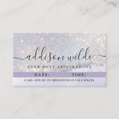 Holografisch Paars Glitter Luxury Glam Iridescent Afsprakenkaartje (Voorkant)
