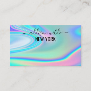Holografisch Paars Glitter Luxury Glam Iridescent Visitekaartje