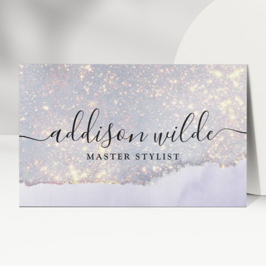 Holografisch Paars Glitter Luxury Glam Iridescent Visitekaartje