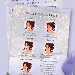 Holografisch Paars Glitter Luxury PMU Aftercare Visitekaartje