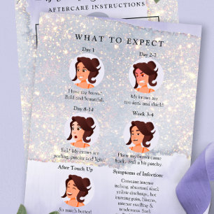 Holografisch Paars Glitter Luxury PMU Aftercare Visitekaartje