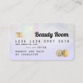 Holografisch paars monogram kredietkaart visitekaartje (Voorkant)