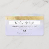 Holografisch paars monogram kredietkaart visitekaartje (Achterkant)