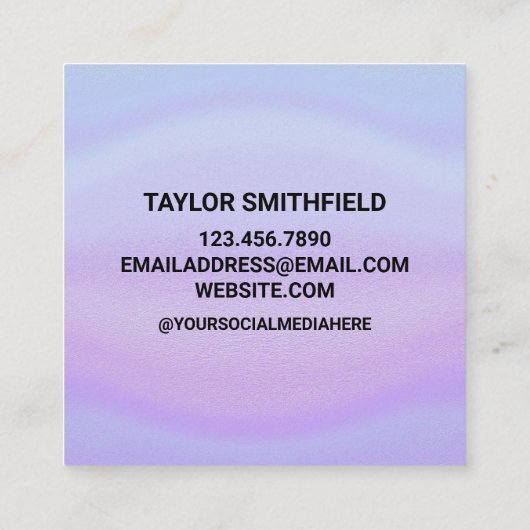 Holografisch Paarse kleurenverschuiving Vierkante Visitekaartje (Achterkant)