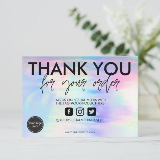 Holografisch pasta Dank u voor mediumtoevoeging (Staand voorkant)