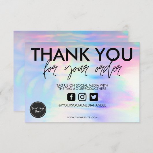 Holografisch pasta Dank u voor mediumtoevoeging (Voorkant / Achterkant)