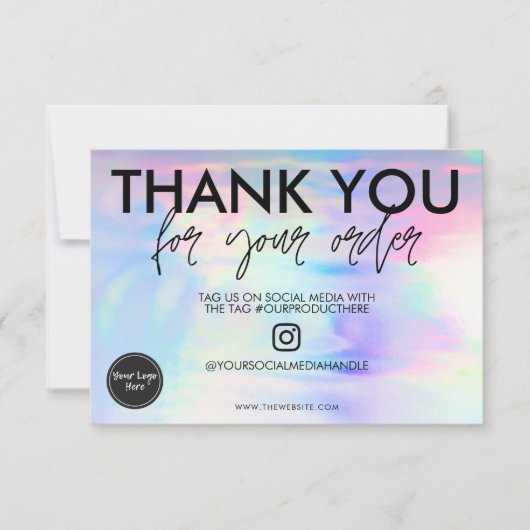 Holografisch pasta Dank u voor mediumtoevoeging (Voorkant)