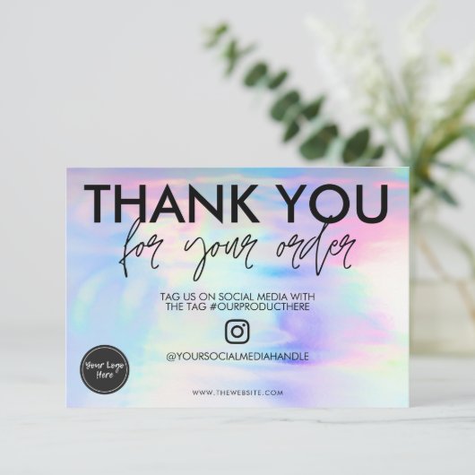 Holografisch pasta Dank u voor mediumtoevoeging (Staand voorkant)