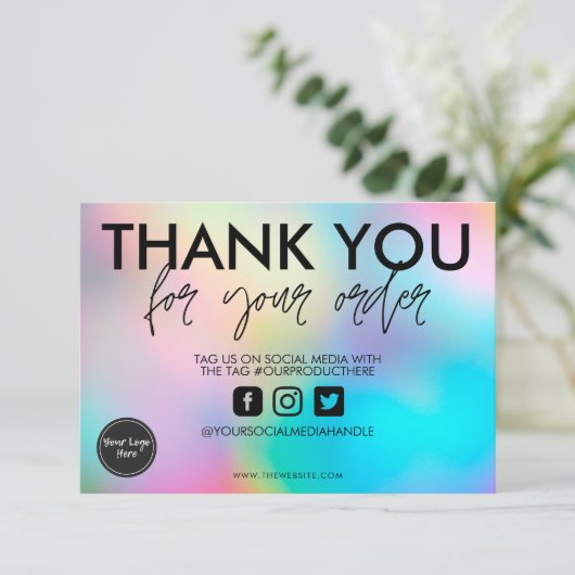 Holografisch pasta Dank u voor mediumtoevoeging (Staand voorkant)