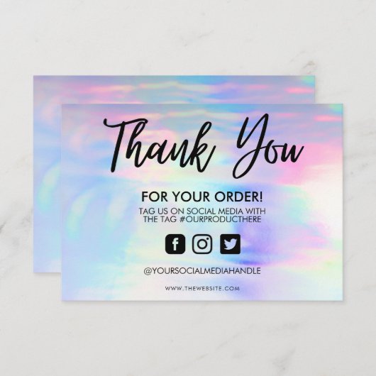 Holografisch pasta Dank u voor mediumtoevoeging (Voorkant / Achterkant)