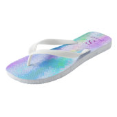 Holografisch pasta, kleurrijk beeld teenslippers (Schuin)