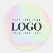 Holografisch Pastel Aangepast Zakelijk Rechthoekig Ronde Sticker (Voorkant)