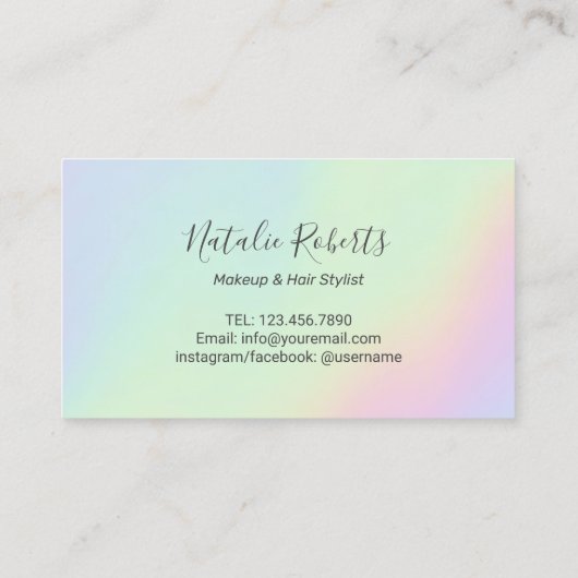 Holografisch pastel Beauty Salon Spa Loyalty (Achterkant)