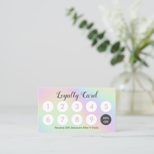 Holografisch pastel Beauty Salon Spa Loyalty (Staand voorkant)