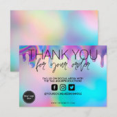 Holografisch pastel Drip Dank u wel Media invoegen (Voorkant / Achterkant)