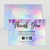 Holografisch pastel Drip Dank u wel Media invoegen (Voorkant / Achterkant)
