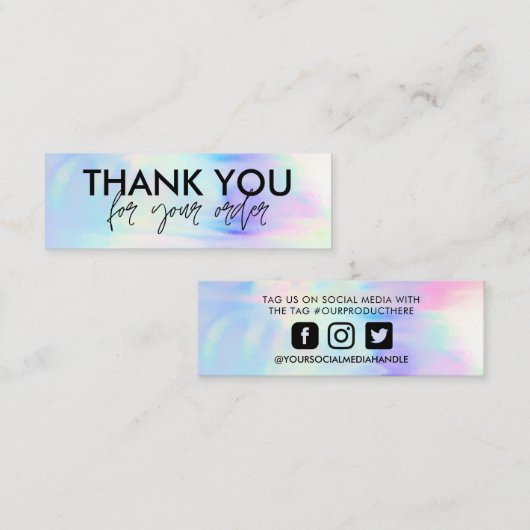 Holografisch pastel Media Insert Mini-Visitekaartj Mini Visitekaartje (Voorkant / Achterkant)